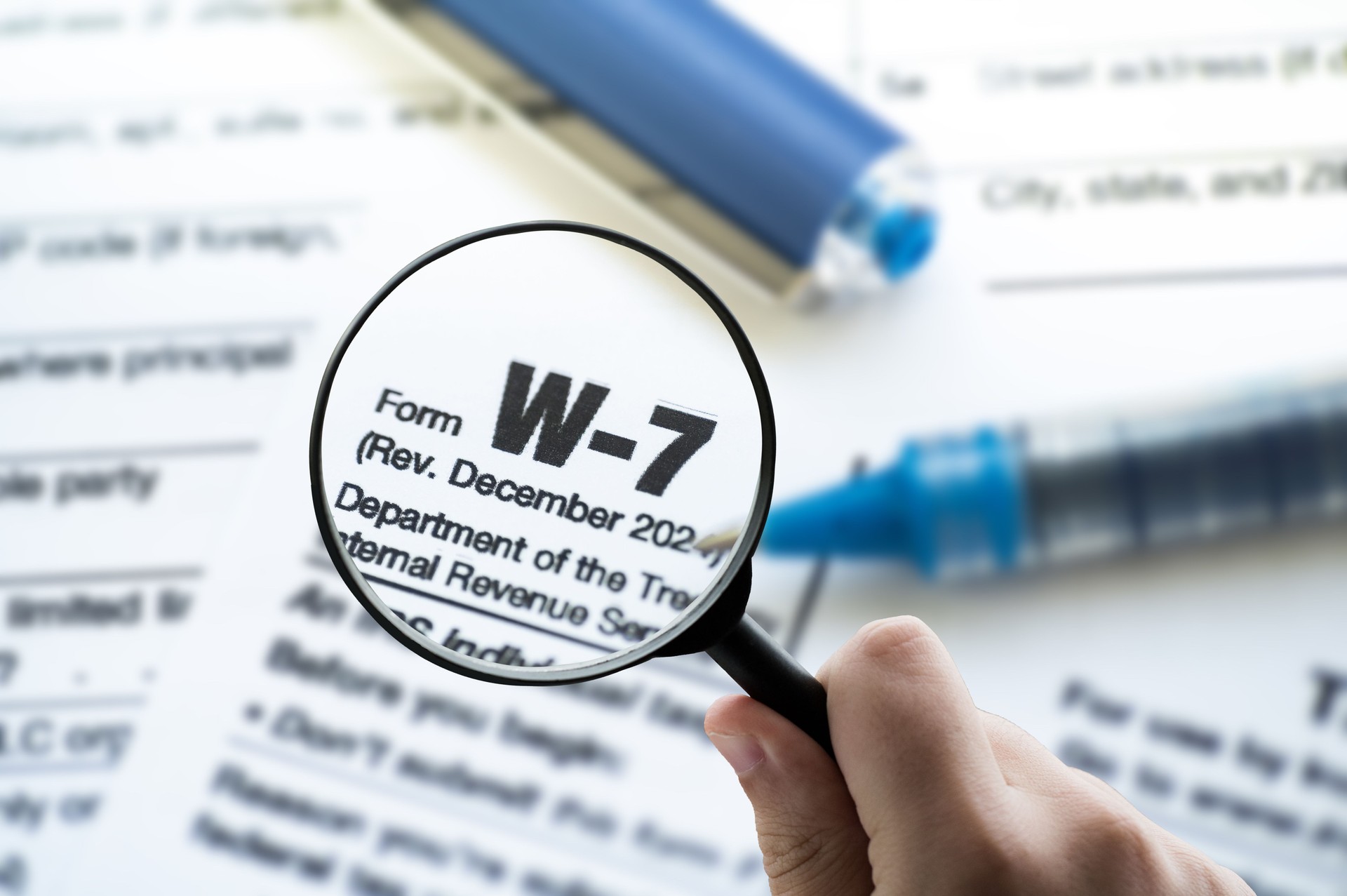 Focusing on the IRS W-7 form